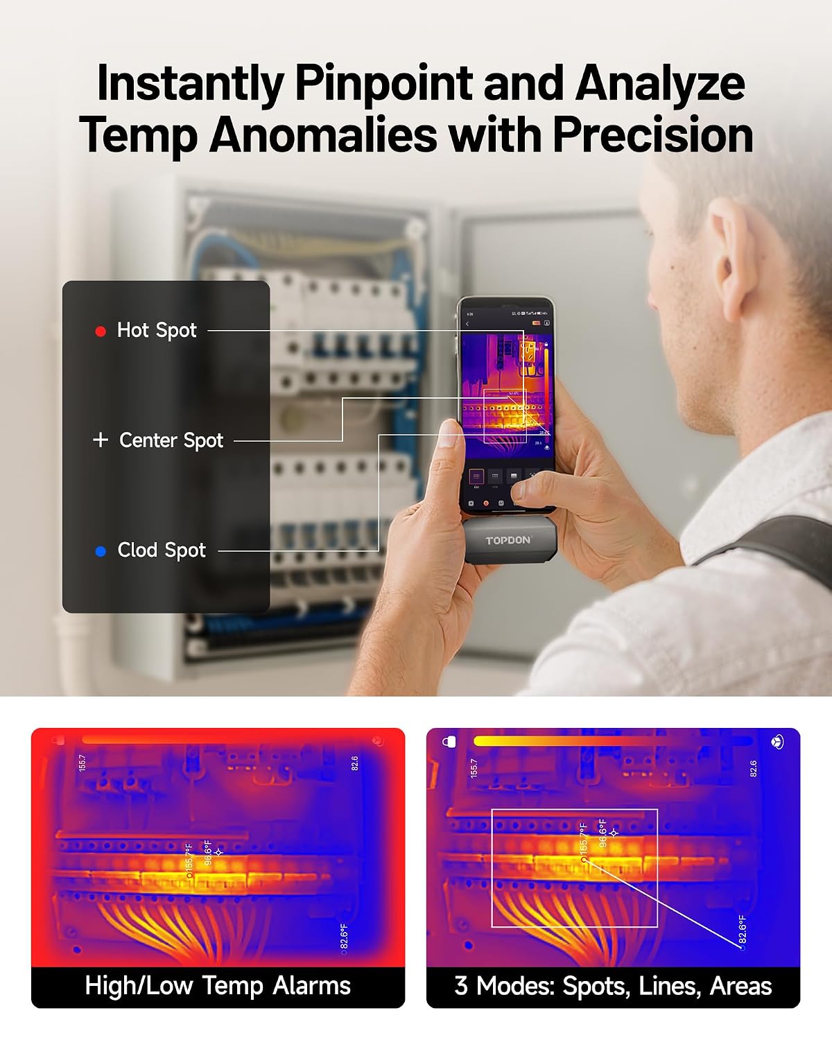 Thumbnail 5 de TOPDON TC002C Duo Thermal Camera, 512 × 384 TISR, 25 Hz