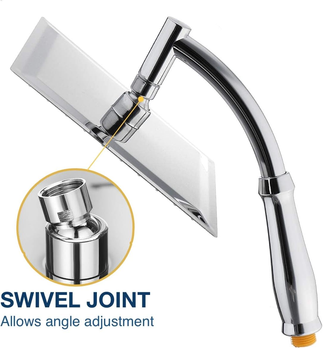 Thumbnail 4 de SIEYESCITY Large Square Rainfall Shower Head with Handheld Arm (8 inch) – Universal G1/2 rain shower