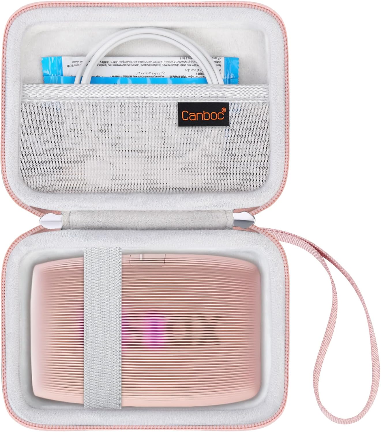 Thumbnail 1 de Canboc Hard Case for Fujifilm Instax Mini Link 2/Link 3 Mini Link Smartphone Printer (Mesh Pocket) – Rose Gold
