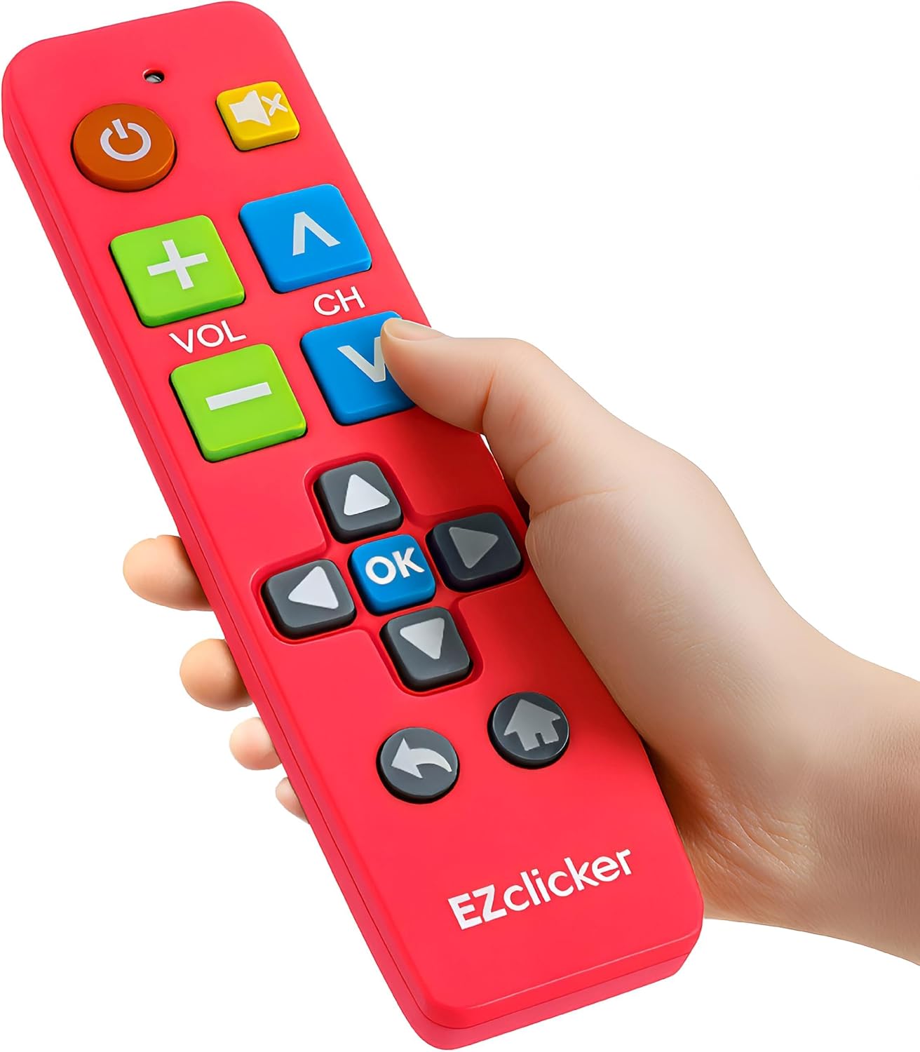 Detalle de EZclicker Big Button Universal TV Remote (Pink) — Simple, Big-Button Control for Seniors