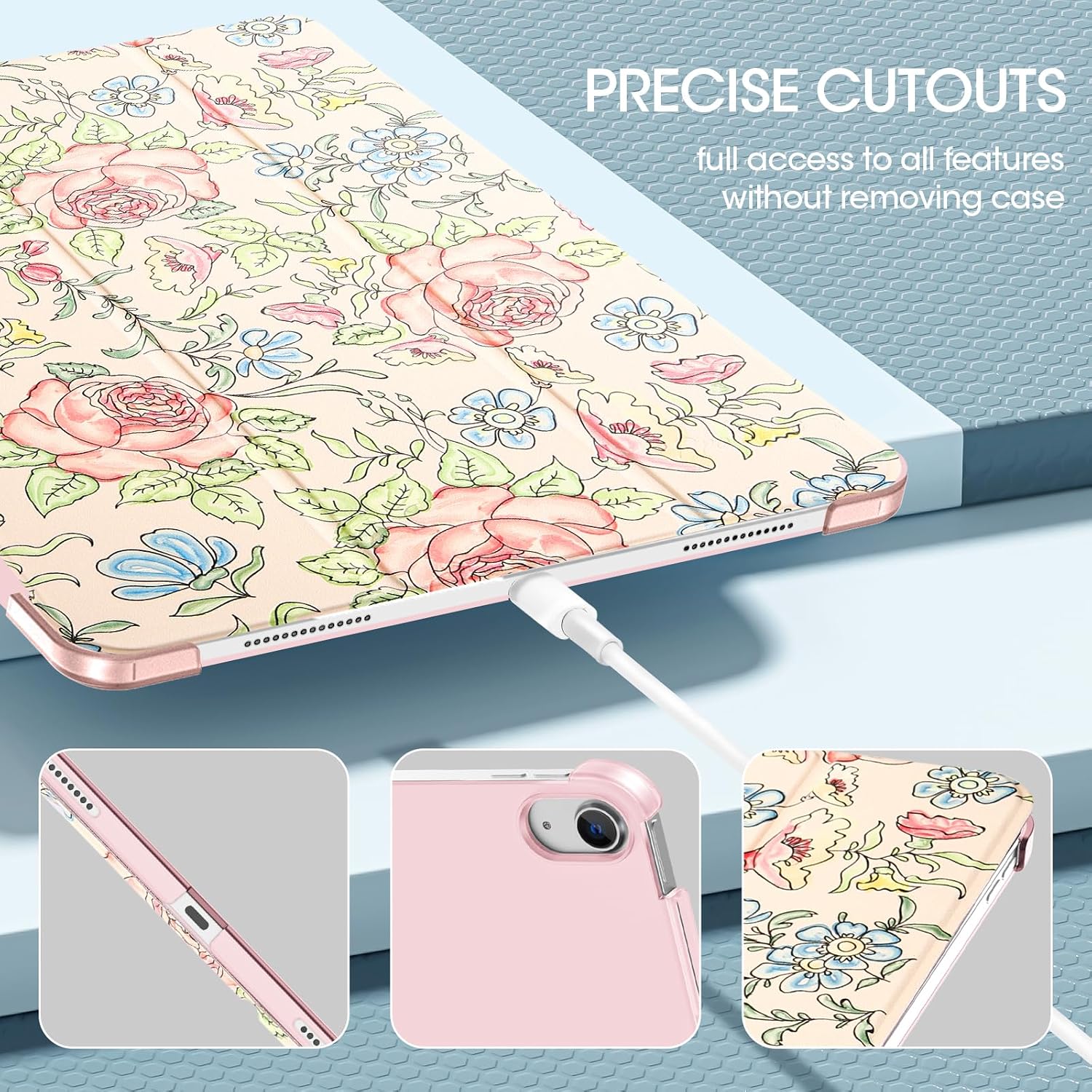 Detalle 2 de ProCase Hülle für iPad Air 13 Zoll (M4/M3/M2, 2026/2025/2024) – Smart Cover mit transluzenter Rückseite in Rosa