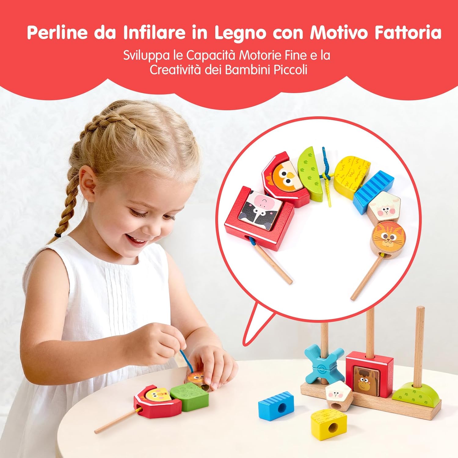 Thumbnail 4 de hahaland Giochi Montessori 1 Anno Gioco in Legno