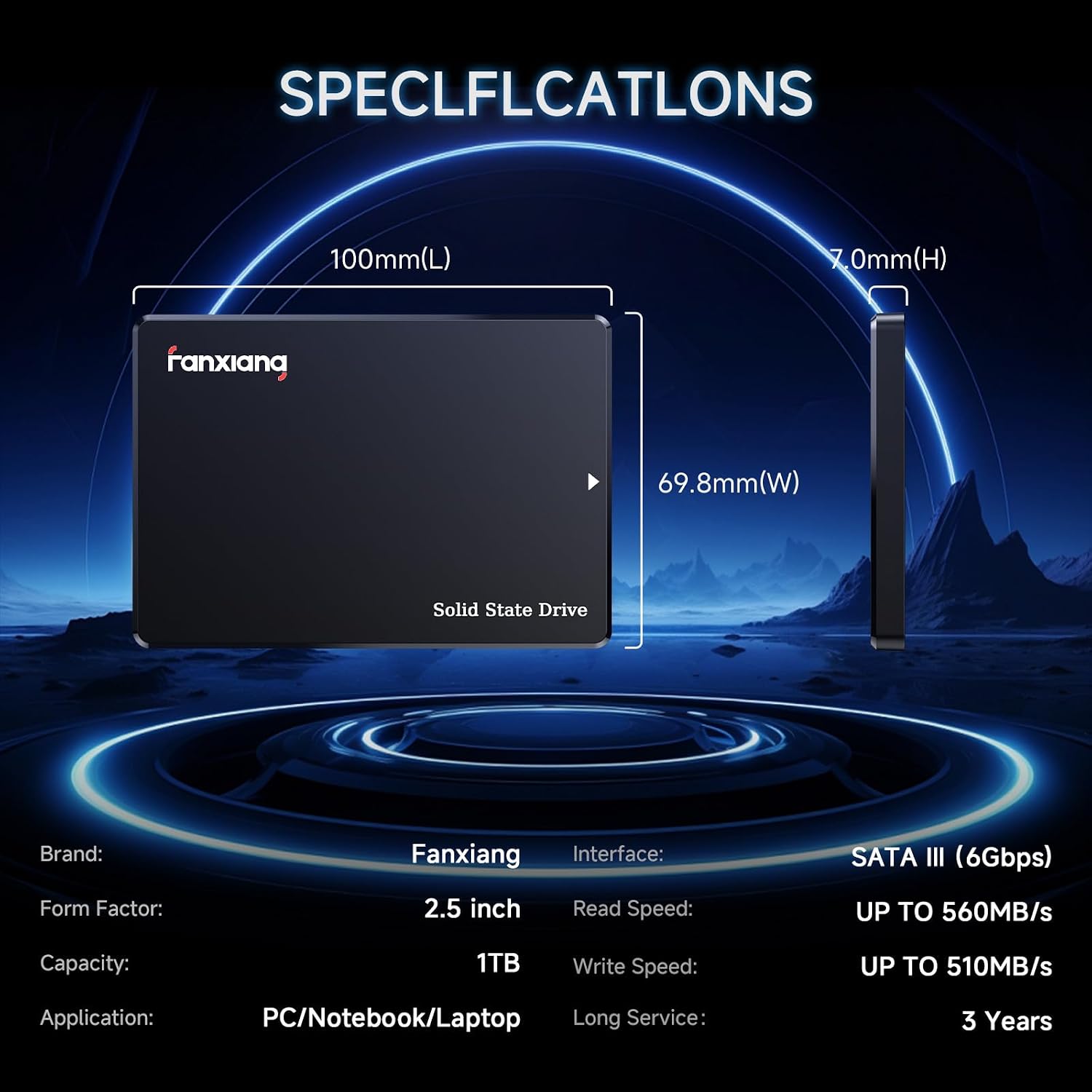 Detalle de Fanxiang 1TB 2.5-Inch SATA III SSD (S101Q): Fast, Reliable Storage for Laptop and Desktop