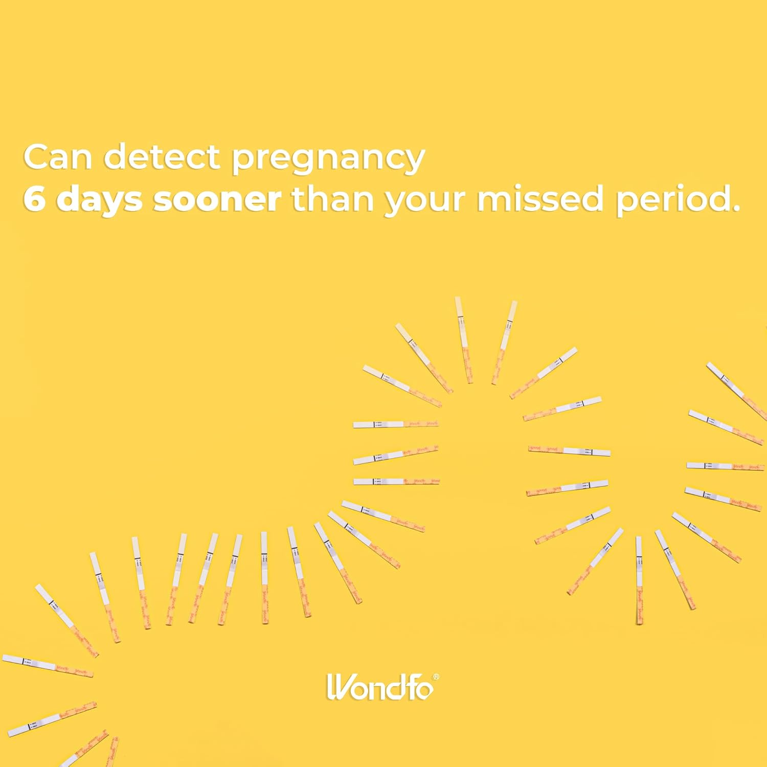 Detalle 2 de Wondfo Early Result Pregnancy Test Strips – 6 Days Sooner, 10 mIU/mL, 25 Pack