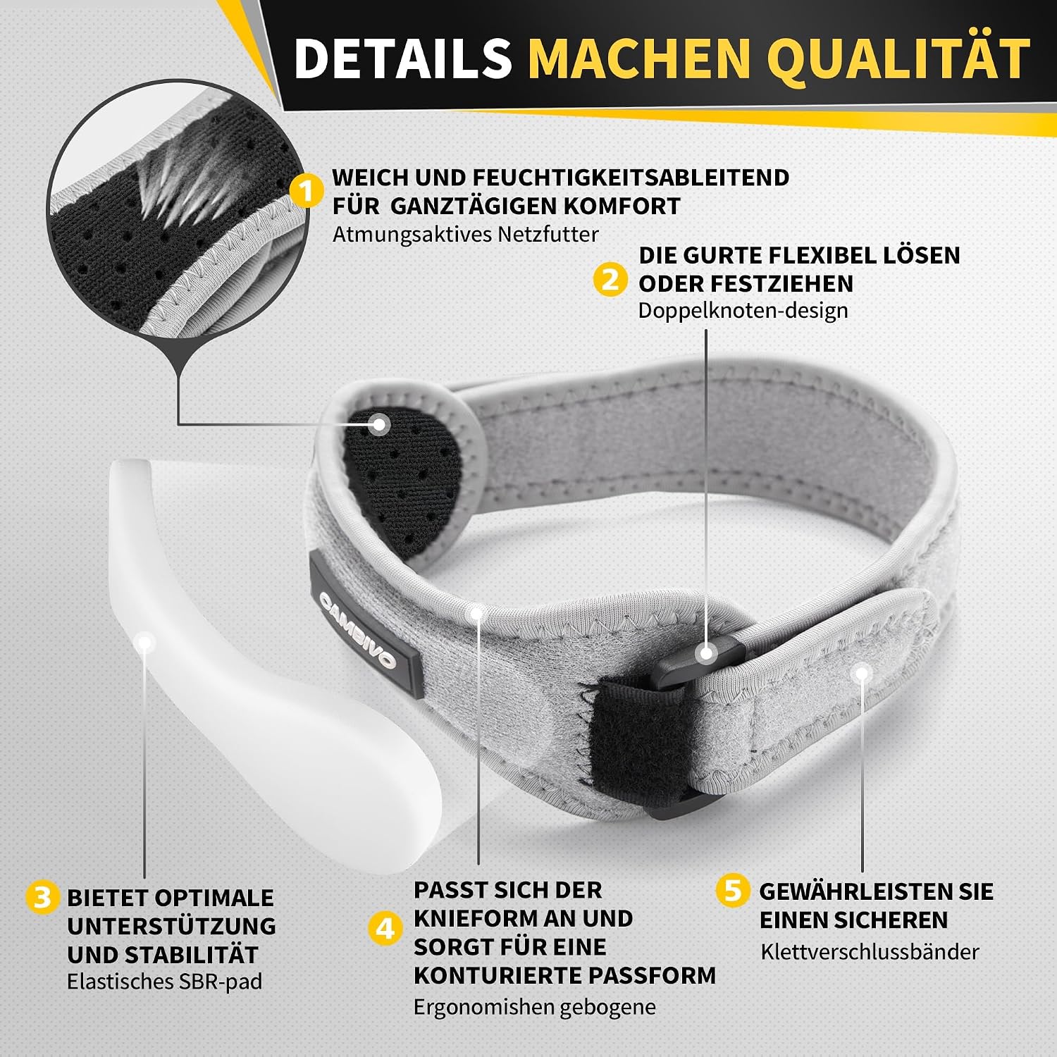 Detalle 1 de CAMBIVO Patellasehnenbandage 2er-Set