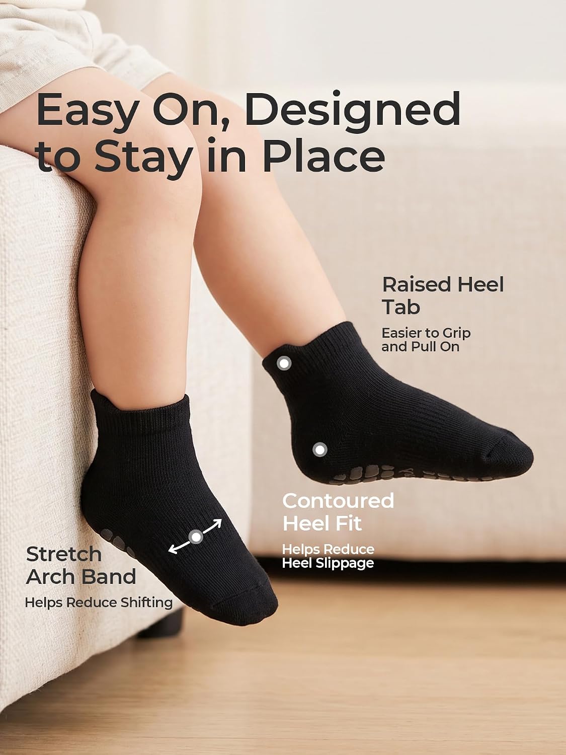Thumbnail 4 de Bearbay Baby Non Slip Ankle Socks 9 Pairs