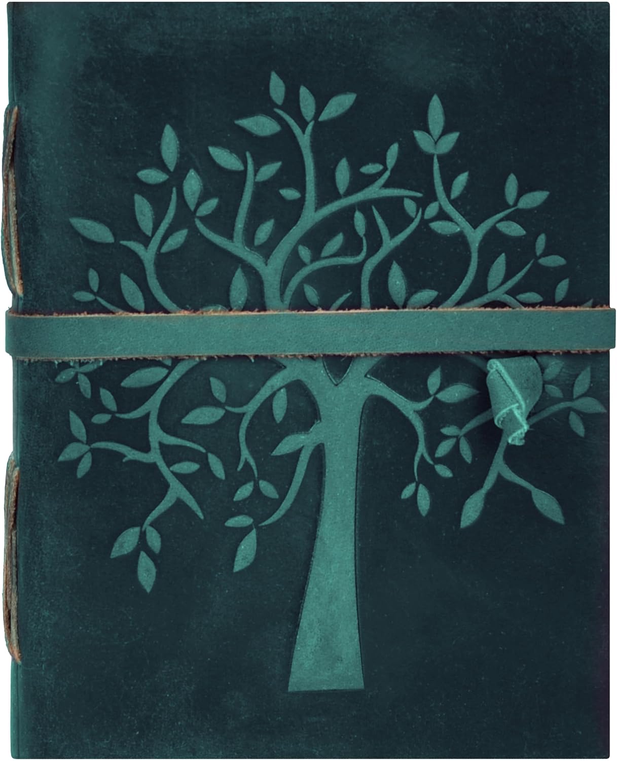 Detalle de LEATHER VILLAGE Tree of Life Leather Journal, Turquoise, 200 Pages, 8" x 6