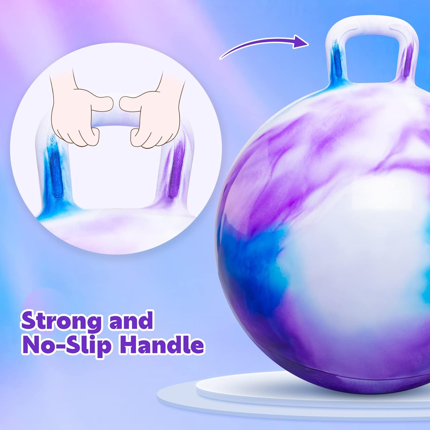 Thumbnail 4 de PlayZap 18-Inch Kids' Hopper Ball with Handle: Safe, Durable Indoor/Outdoor Fun