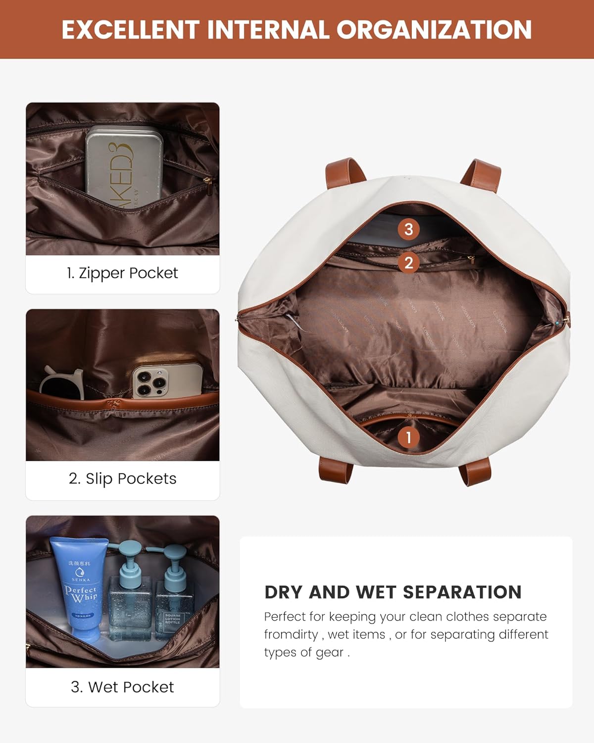 Thumbnail 2 de LOVEVOOK Travel Bags for Women: Waterproof Cabin Carry-On with Wet/Dry Compartment and Shoe Pocket