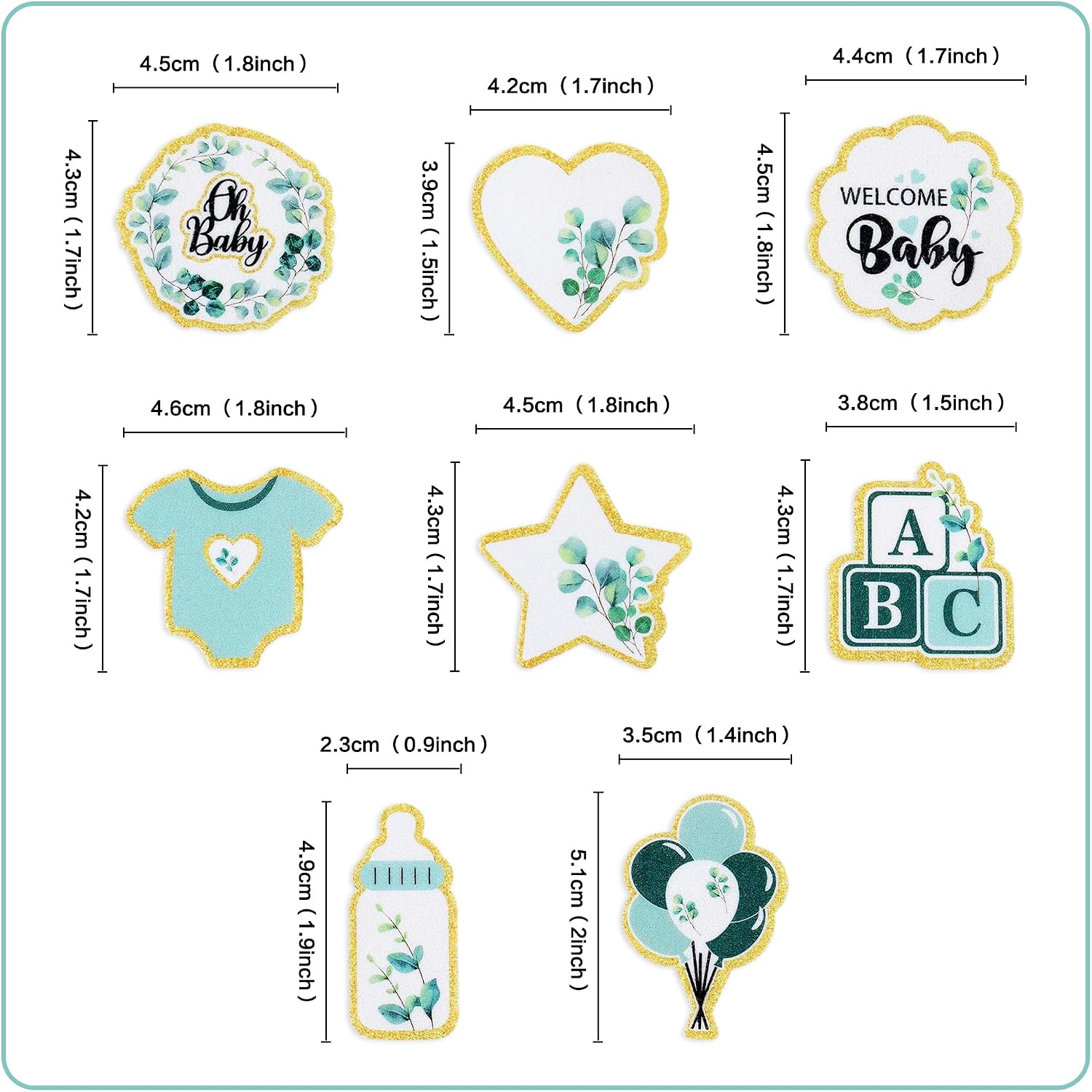 Detalle 2 de Edible Greenery Cupcake Toppers, 48 Pieces