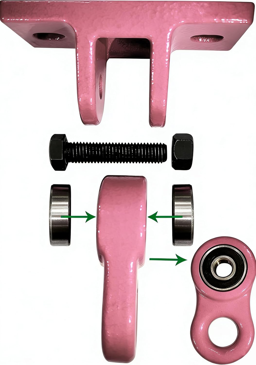 Detalle de ABUSA Heavy Duty Pink Swing Hangers (Screws & Bolts Included) — Over 5000 lb Capacity, 4-Pack