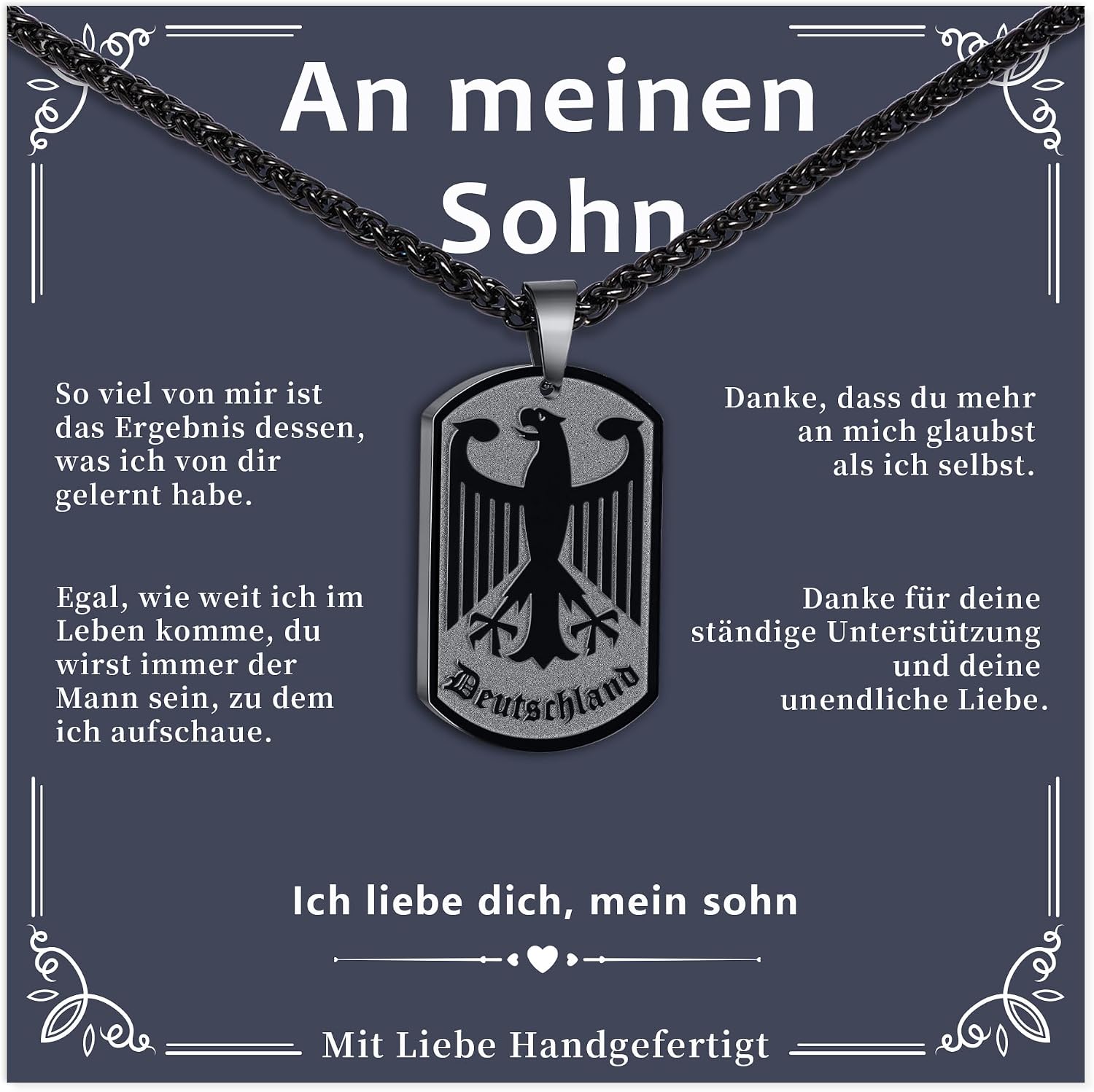 Detalle de Halora Deutschland Kette Adler Herren 60 cm