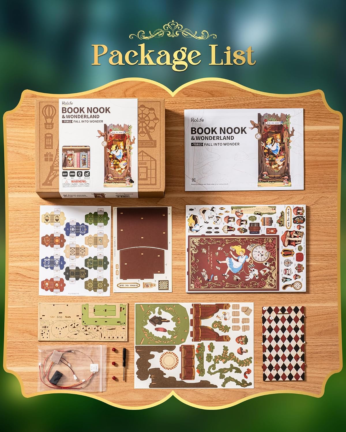 Thumbnail 6 de Rolife Book Nook “Fall into Wonder” DIY Miniature House Kit (300-piece) – Booknook diorama puzzle