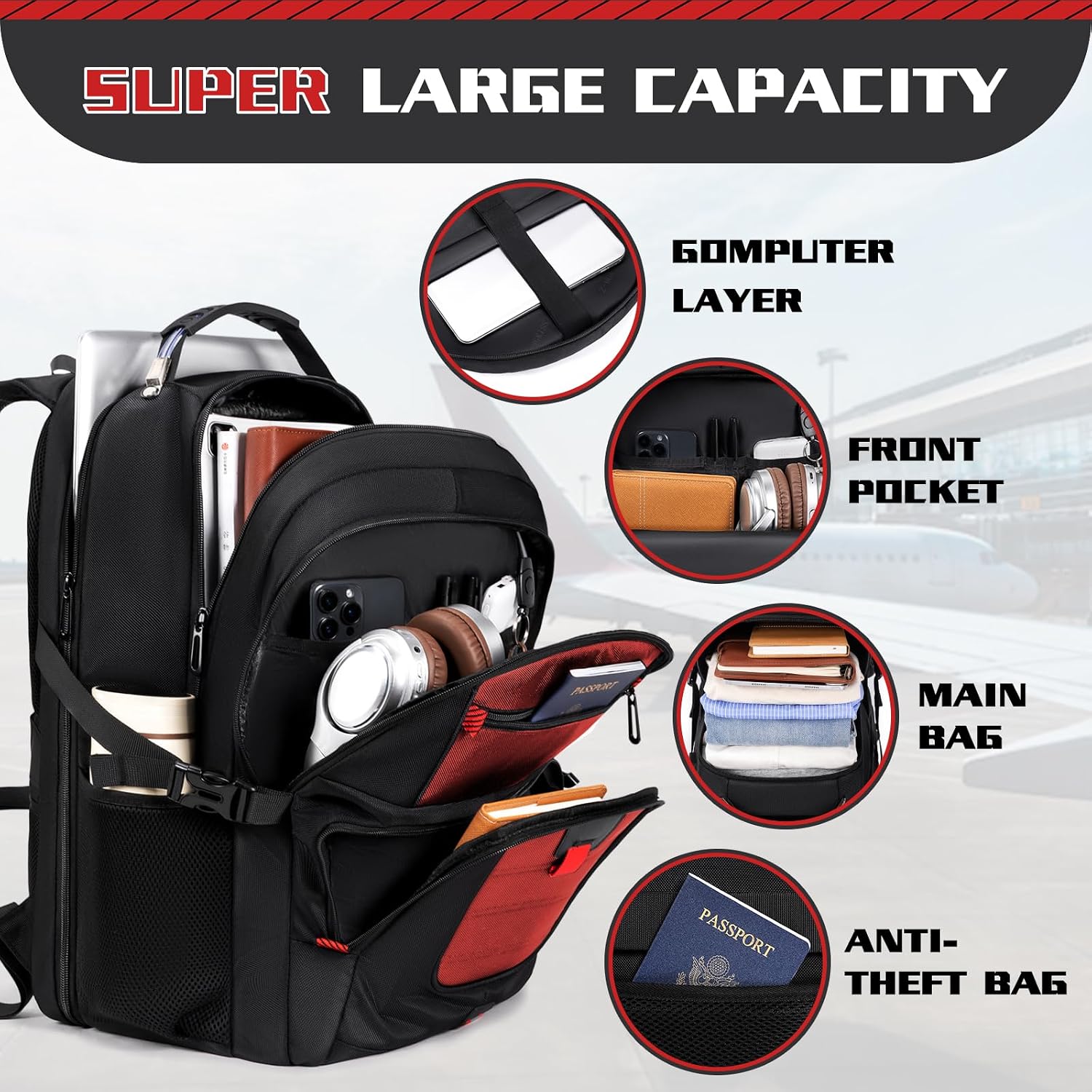 Detalle de Z-MGKISS Travel Laptop Backpack 17.3"
