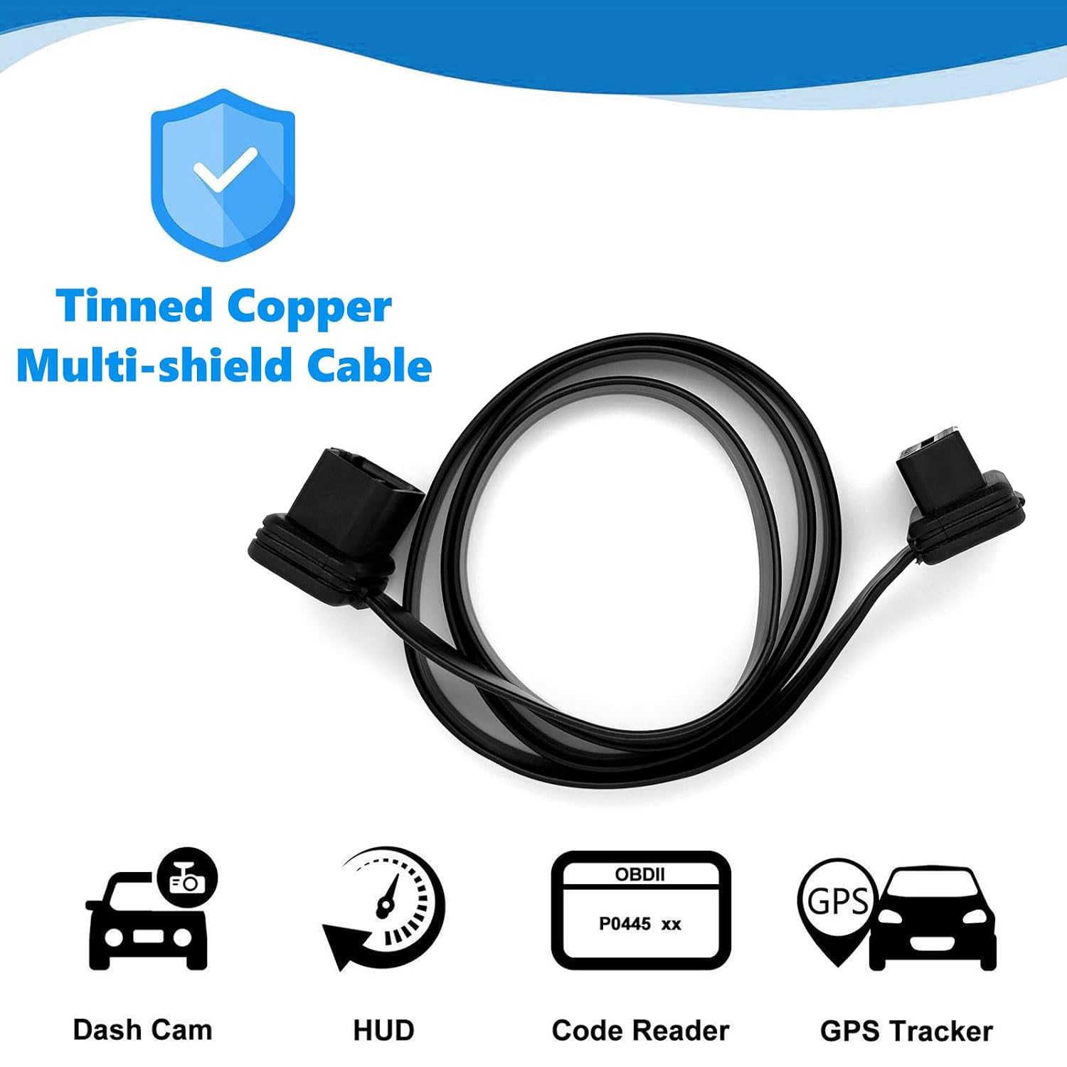 Thumbnail 2 de JUTA OBD2 Extension Cable 1m — Low Profile 16-Pin Male to Female