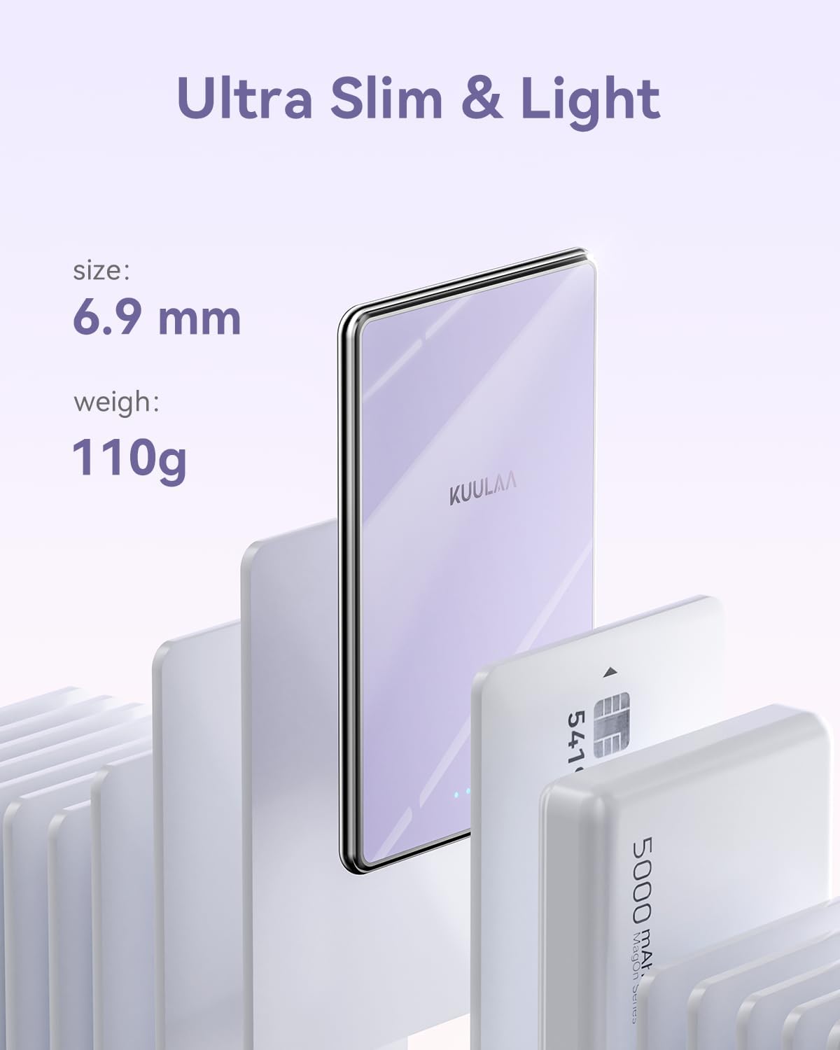 Thumbnail 1 de Kuulaa MagSafe power bank 7mm ultra-slim magnetic charger 5000mAh (USB-C output)