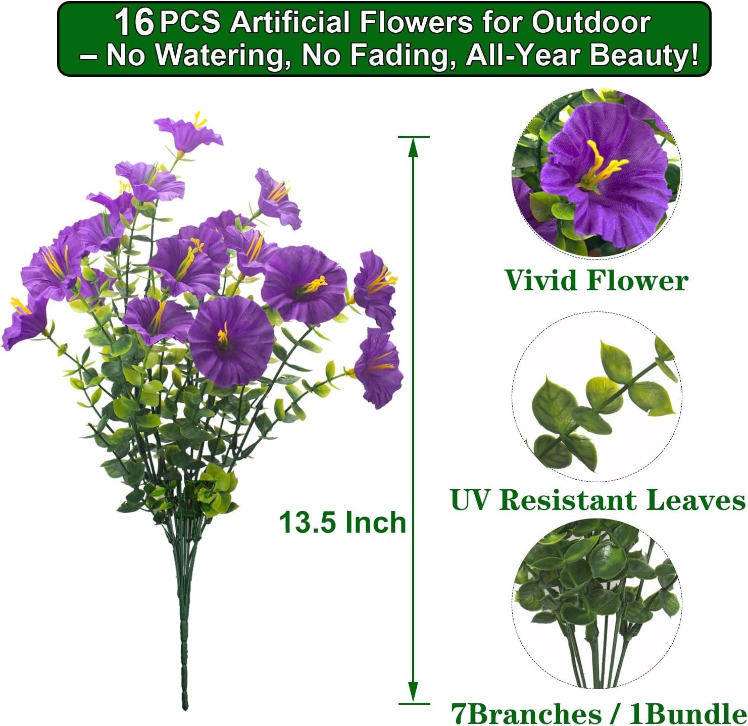 Detalle 2 de Grunyia Artificial Flowers, 16 Bundles