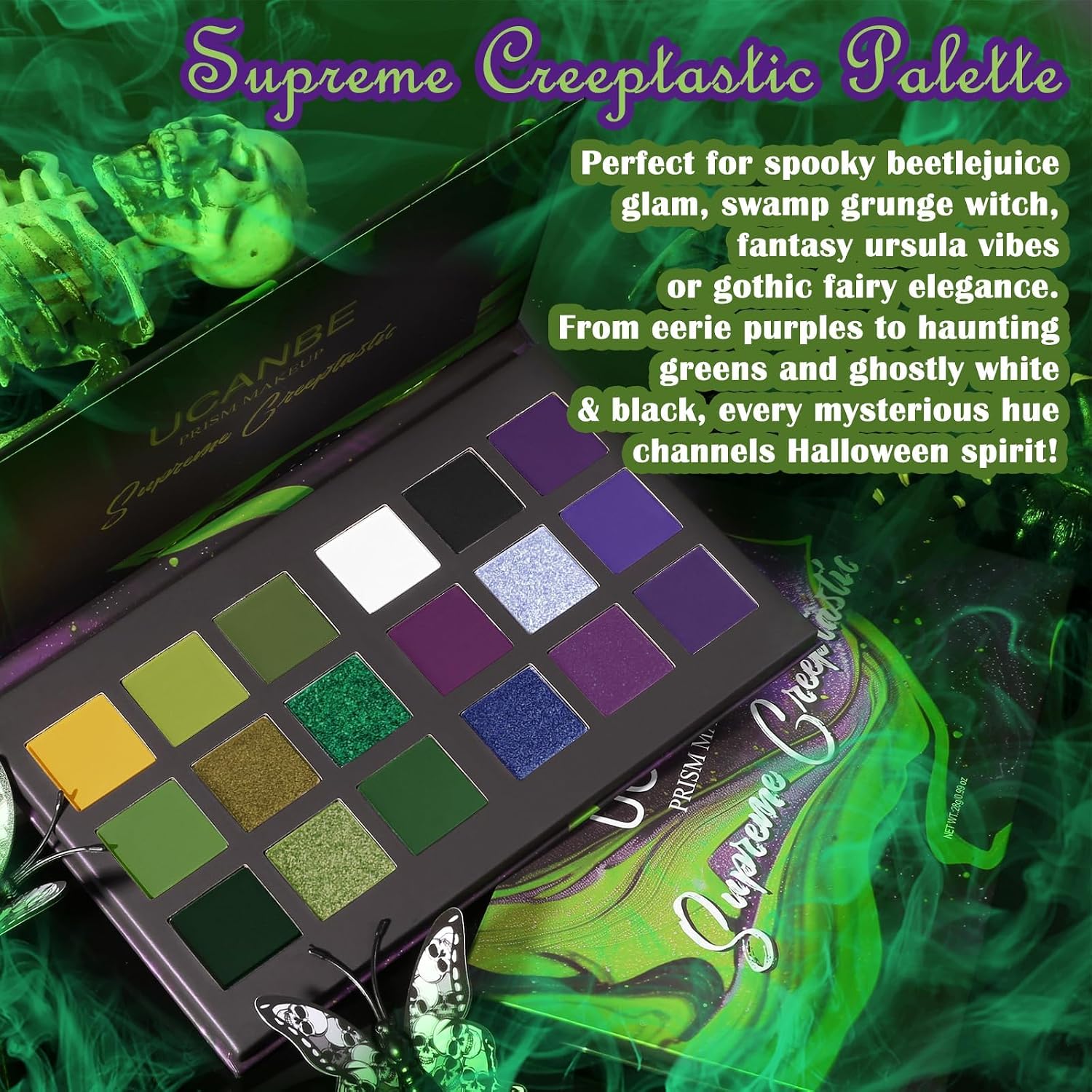 Thumbnail 4 de UCANBE PM005_02 Green Purple Goth Eyeshadow Palette, 18 Colors