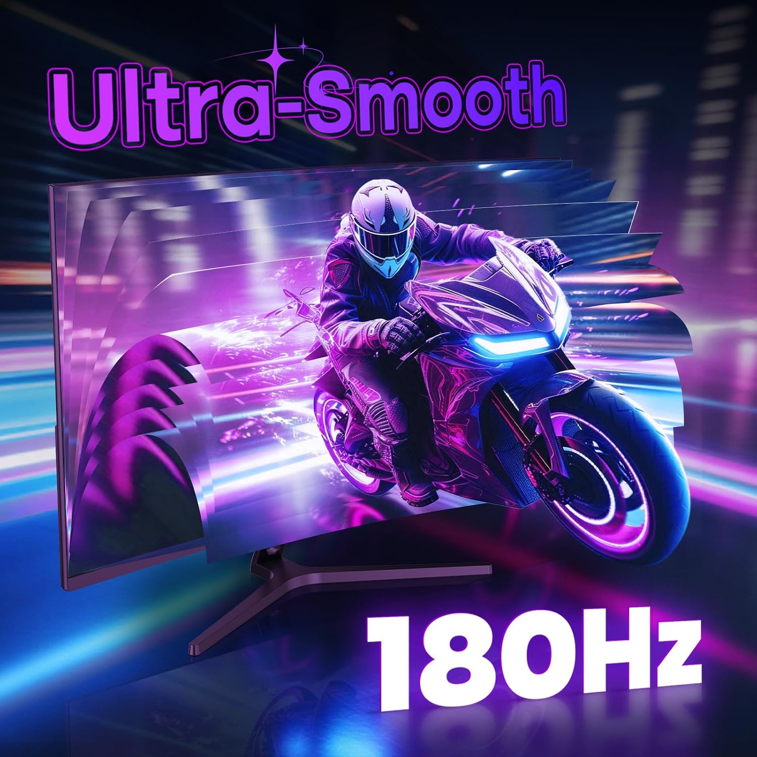 Detalle 2 de Amzfast AMZG32C1Q 32-inch curved gaming monitor (2K QHD, 180Hz, HDR, Adaptive Sync)