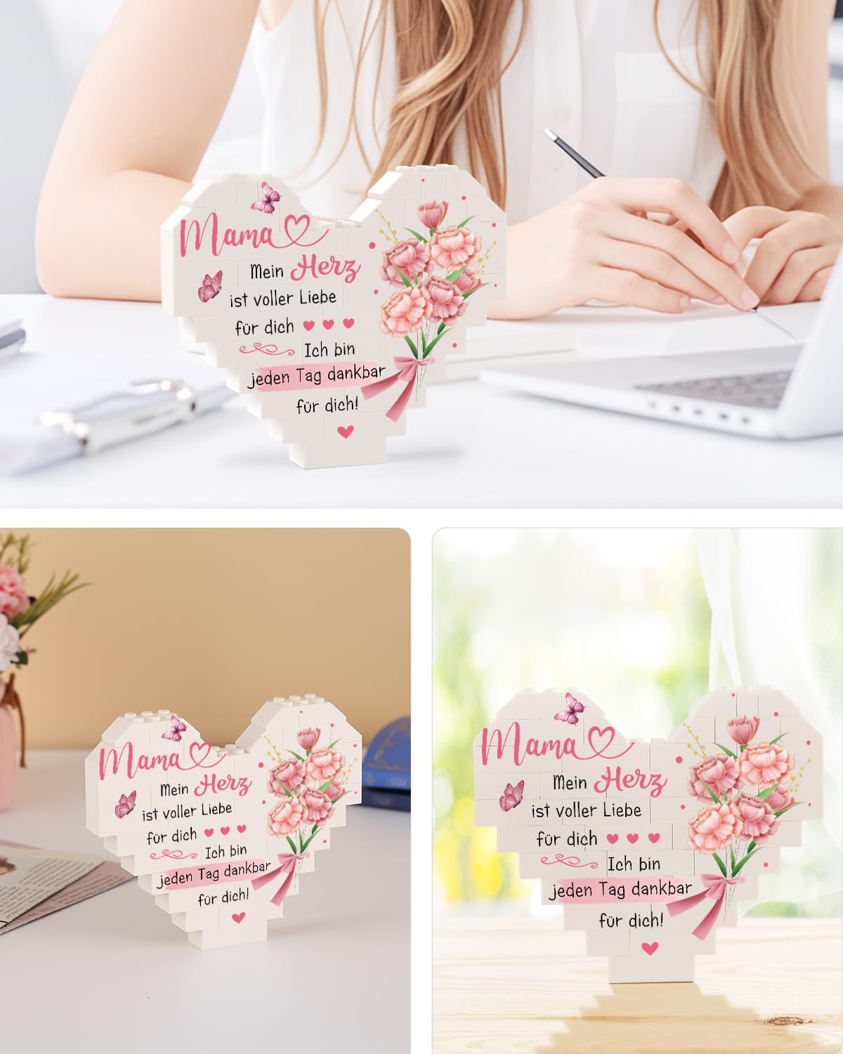 Detalle 2 de PRSTENLY Herzförmige Plakette – Geschenkidee für Mama