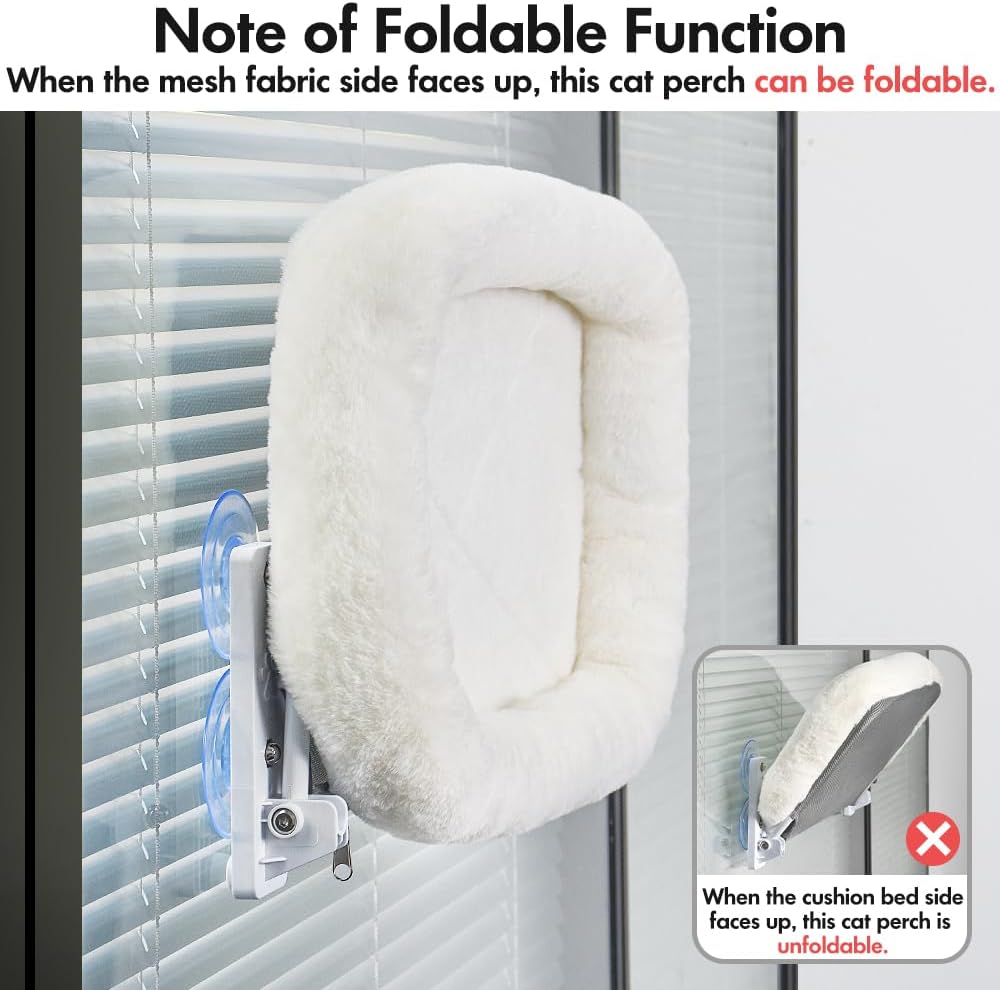 Thumbnail 6 de AMOSIJOY Cordless Cat Window Perch: 360° Window Hammock with Stainless Steel Frame