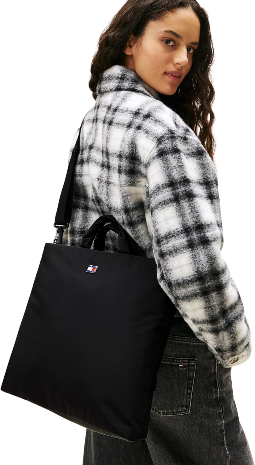 Thumbnail 2 de Tommy Jeans TJW Urban Nylon MED Tote AW0AW17885 pour femme – cabas en nylon noir (taille unique)
