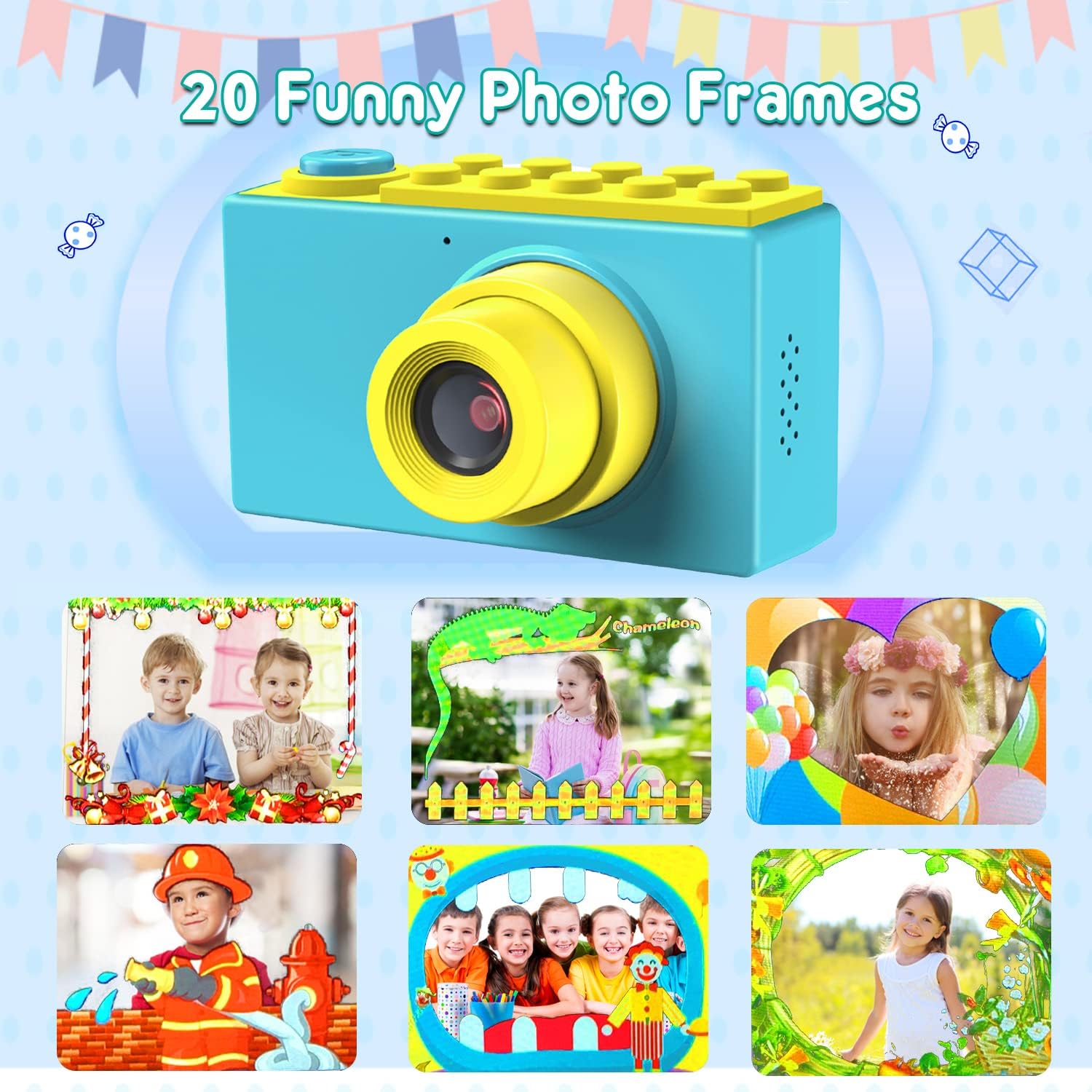 Thumbnail 2 de ShinePick Fotoapparat – Kinderdigitalkamera mit 8 MP, HD 1080P und 32 GB Micro SD