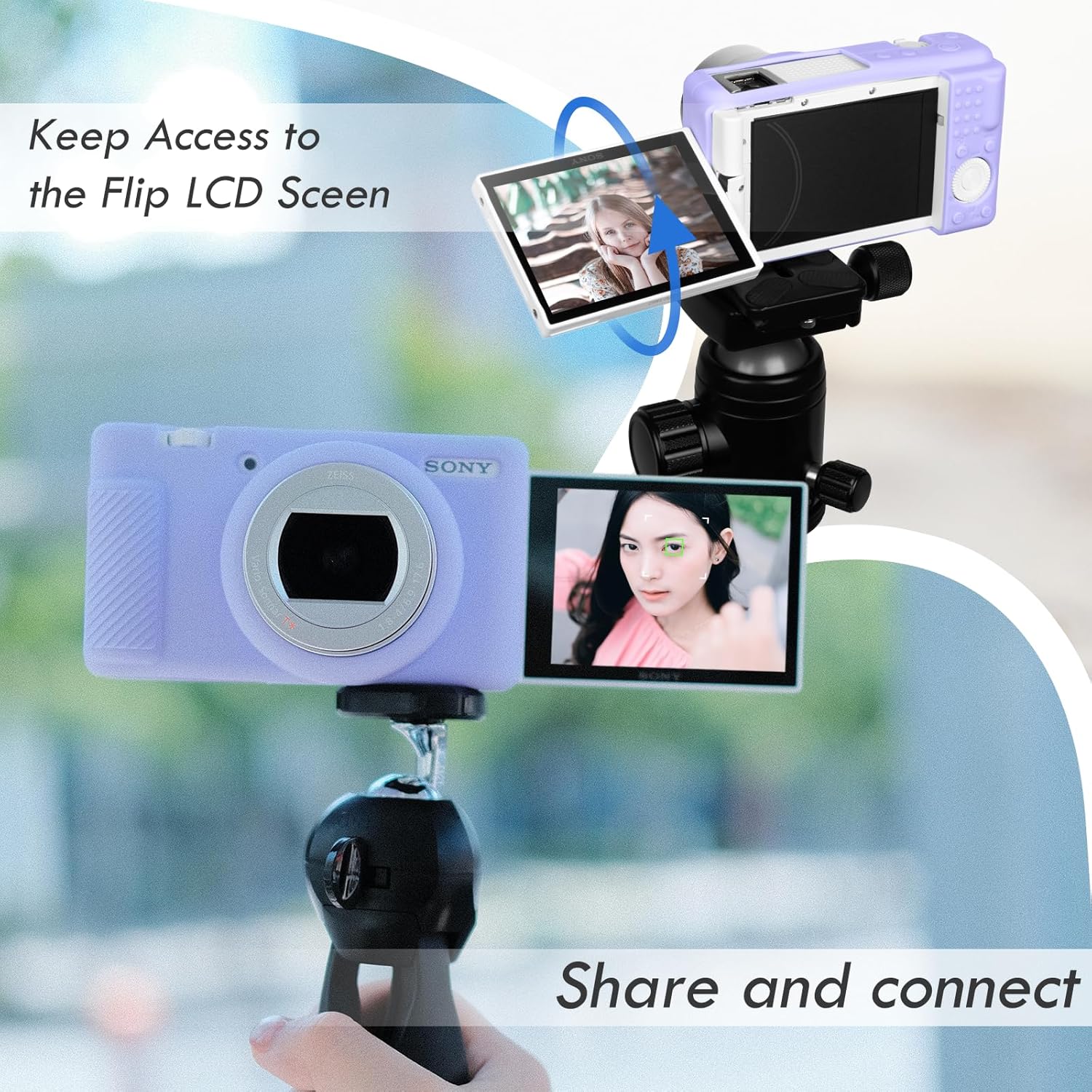 Thumbnail 4 de Rieibi ZV-1F Case: Soft Silicone Protective Case for Sony ZV1F/ZV-1M2/ZV-1 II (Lightweight Purple)