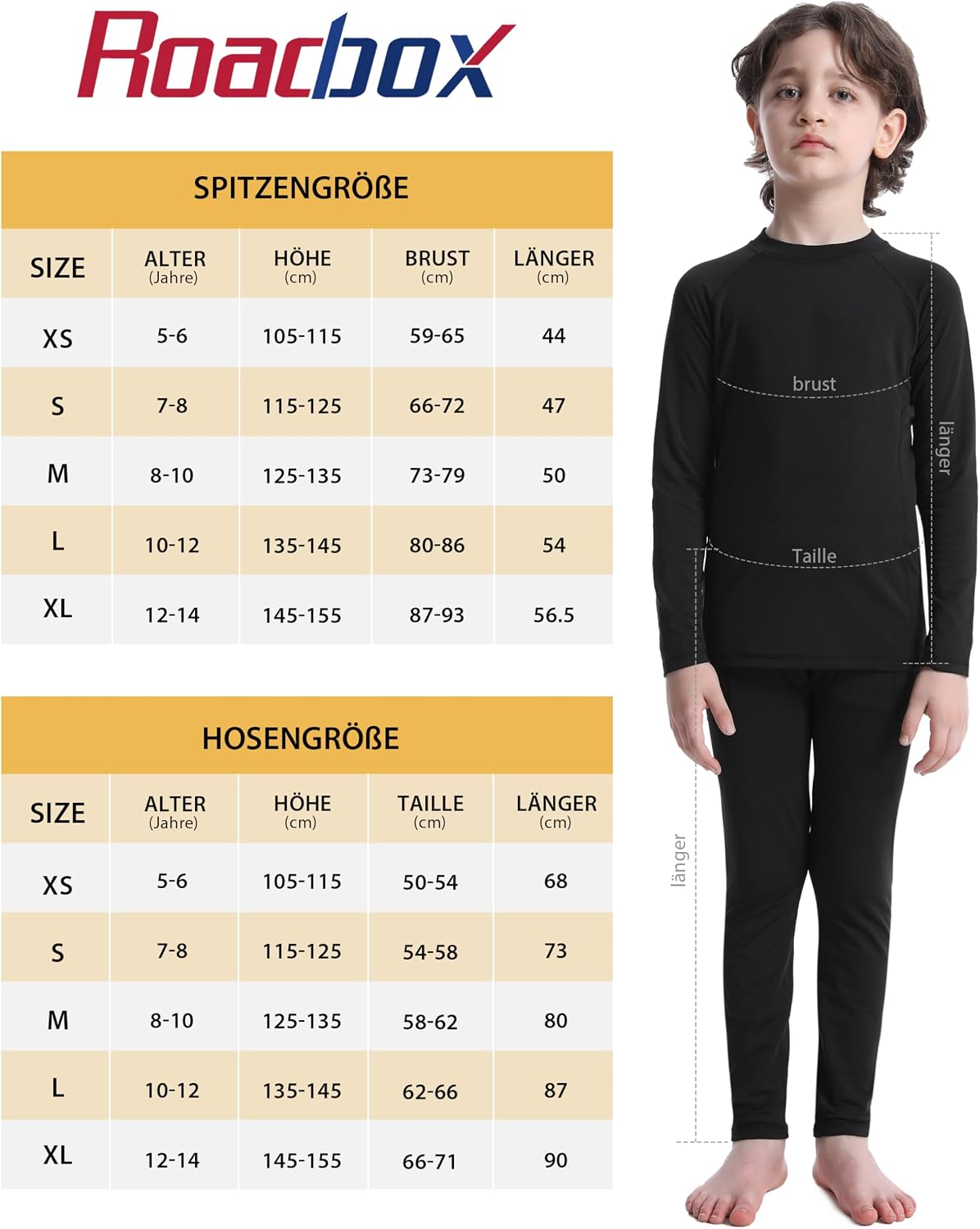Thumbnail 6 de Roadbox RYCA0209016_ParentASIN Boys’ Fleece-Lined Thermal Underwear Set