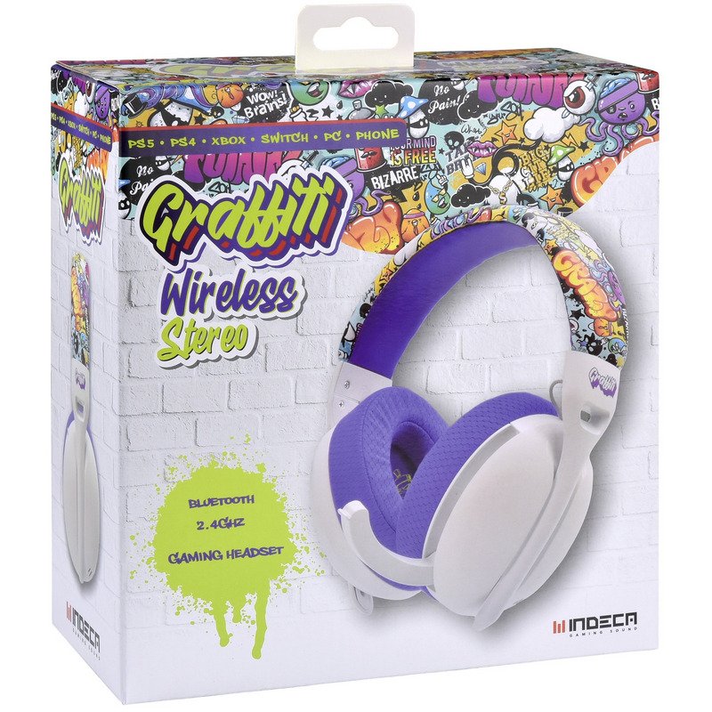 Thumbnail 1 de Indeca Graffiti Auriculares gaming inalámbricos 2.4 GHz/Bluetooth