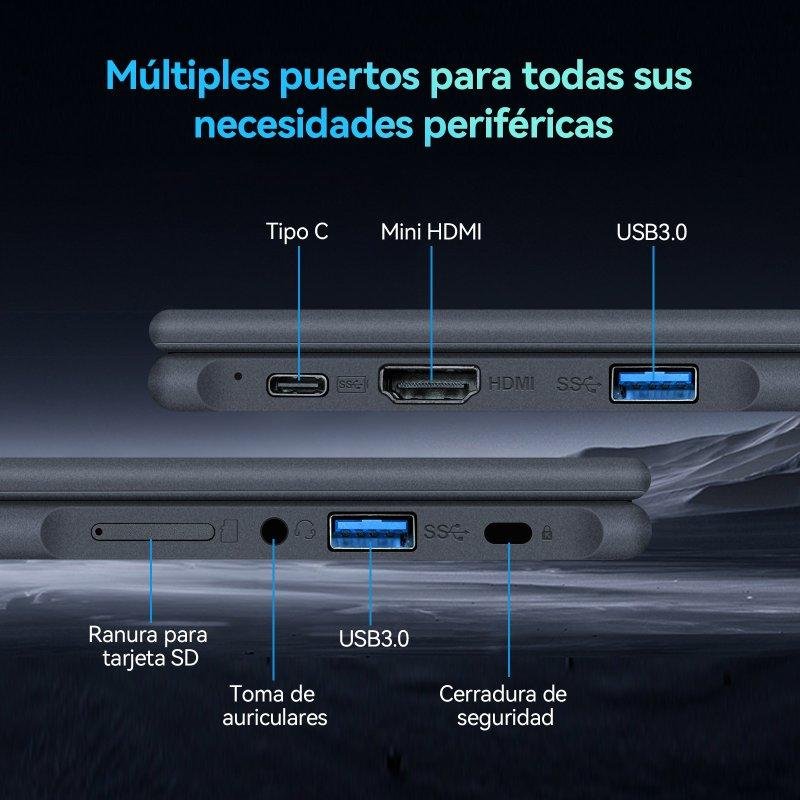 Detalle de Portátil Micrear 11,6" Intel Core 6500Y, 8GB/256GB SSD, Windows 11 Pro — convertible 2 en 1