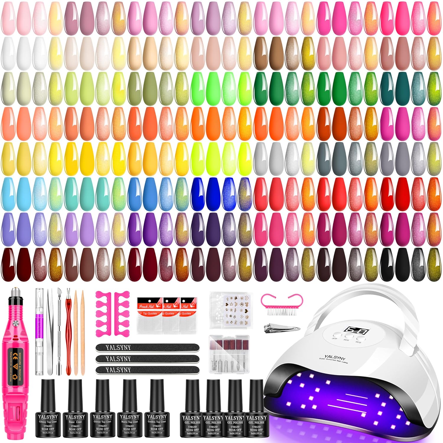 Detalle de Gel Nail Polish Kit with Nail Lamp: 55 Colors, 4 Top Coats, and Complete Starter Tools