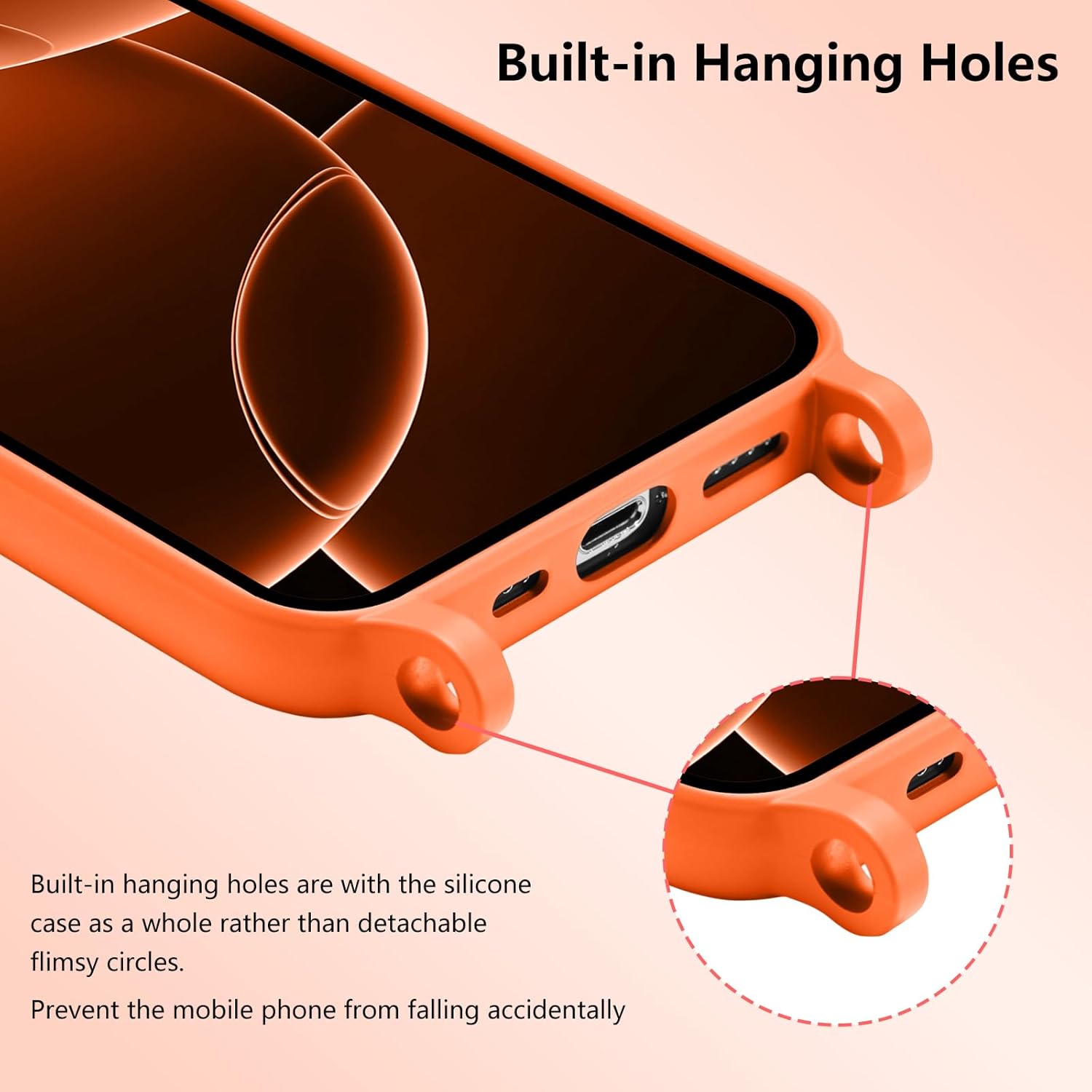 Thumbnail 2 de UCASONG Magnetic Case for iPhone 13 Pro (6.1") with MagSafe and Adjustable Lanyard – Orange