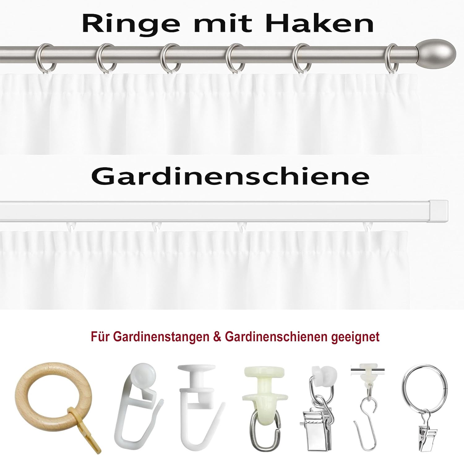 Detalle de IDOL Gardinen Vorhang halbtransparent mit Kräuselband und Store Voile Bleibandabschluss Weiß (200x400 cm)