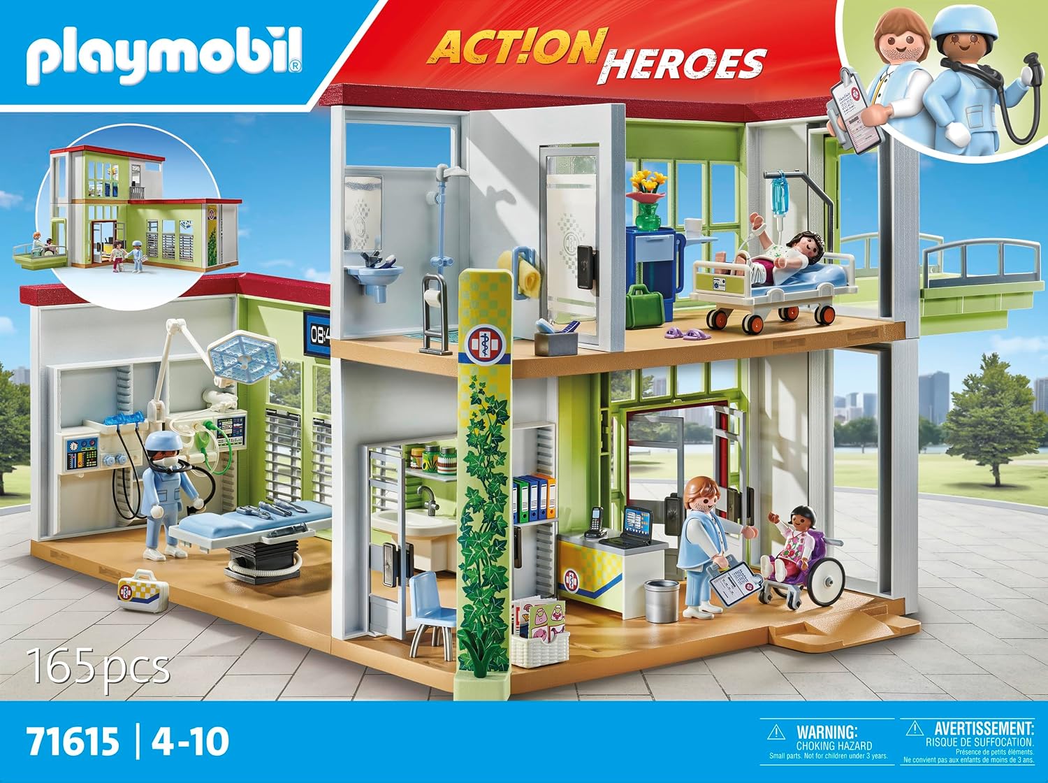 Detalle 2 de PLAYMOBIL My Life Modernes Krankenhaus – 165-teiliges Set 71615