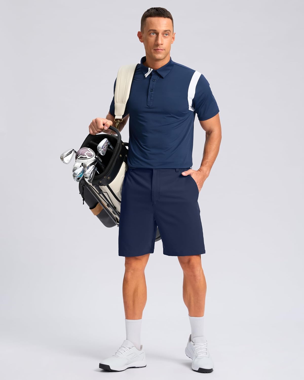 Thumbnail 6 de Pudolla Men's Lightweight Casual Golf Shorts with 3 Pockets (7/9/5 in inseams)