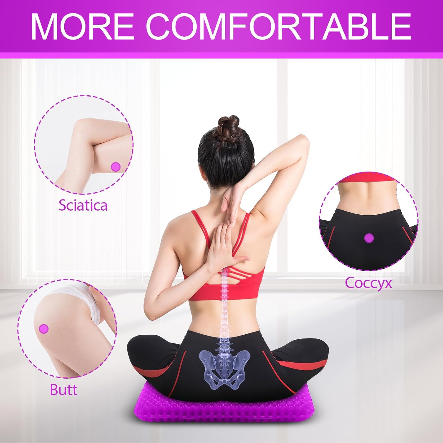 Thumbnail 4 de KYSMOTIC P50 Gel Seat Cushion, Large Breathable Gel Design with Removable Cover