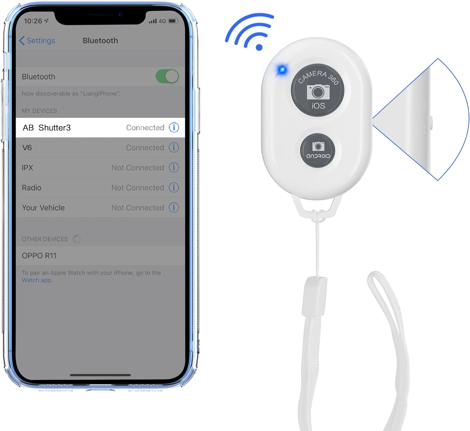 Detalle de Zttopo Bluetooth Wireless Camera Remote for Smartphones