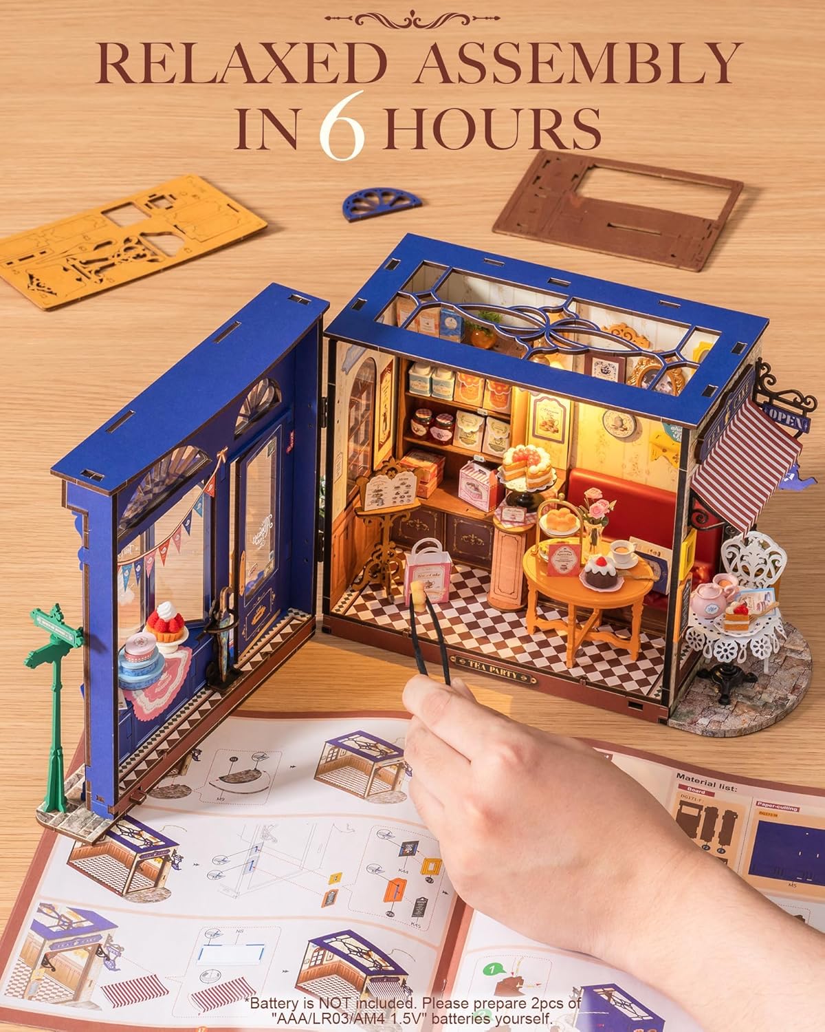 Thumbnail 1 de ROBOTIME Maquette Maison Miniature à construire Salon de Thé « Leisure Time Tea Room » avec LED