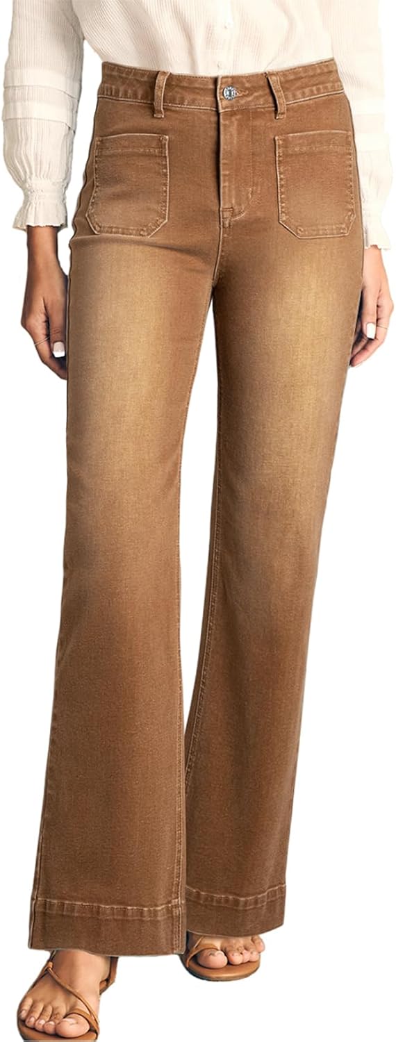 Thumbnail 6 de Astylish Women's Wide Leg Jeans: High Waisted, Stretchy Straight Leg Denim with Pockets