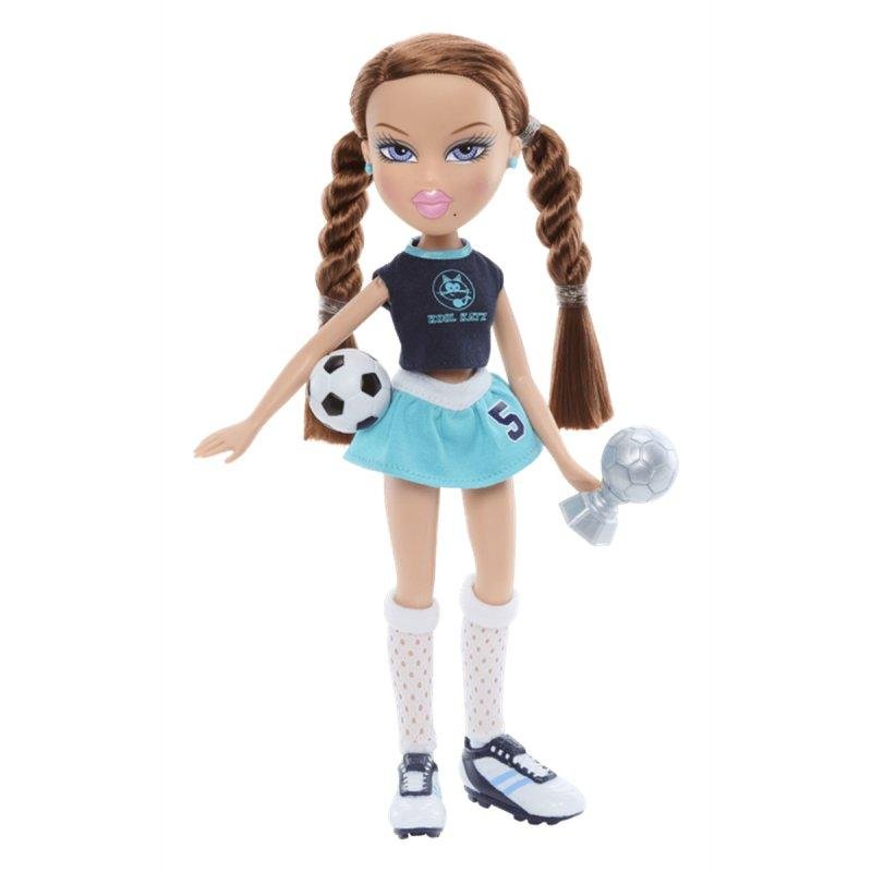 Thumbnail 2 de Muñeca Bratz Play Sportz Roxxi (fútbol) – pelo castaño y trenzas