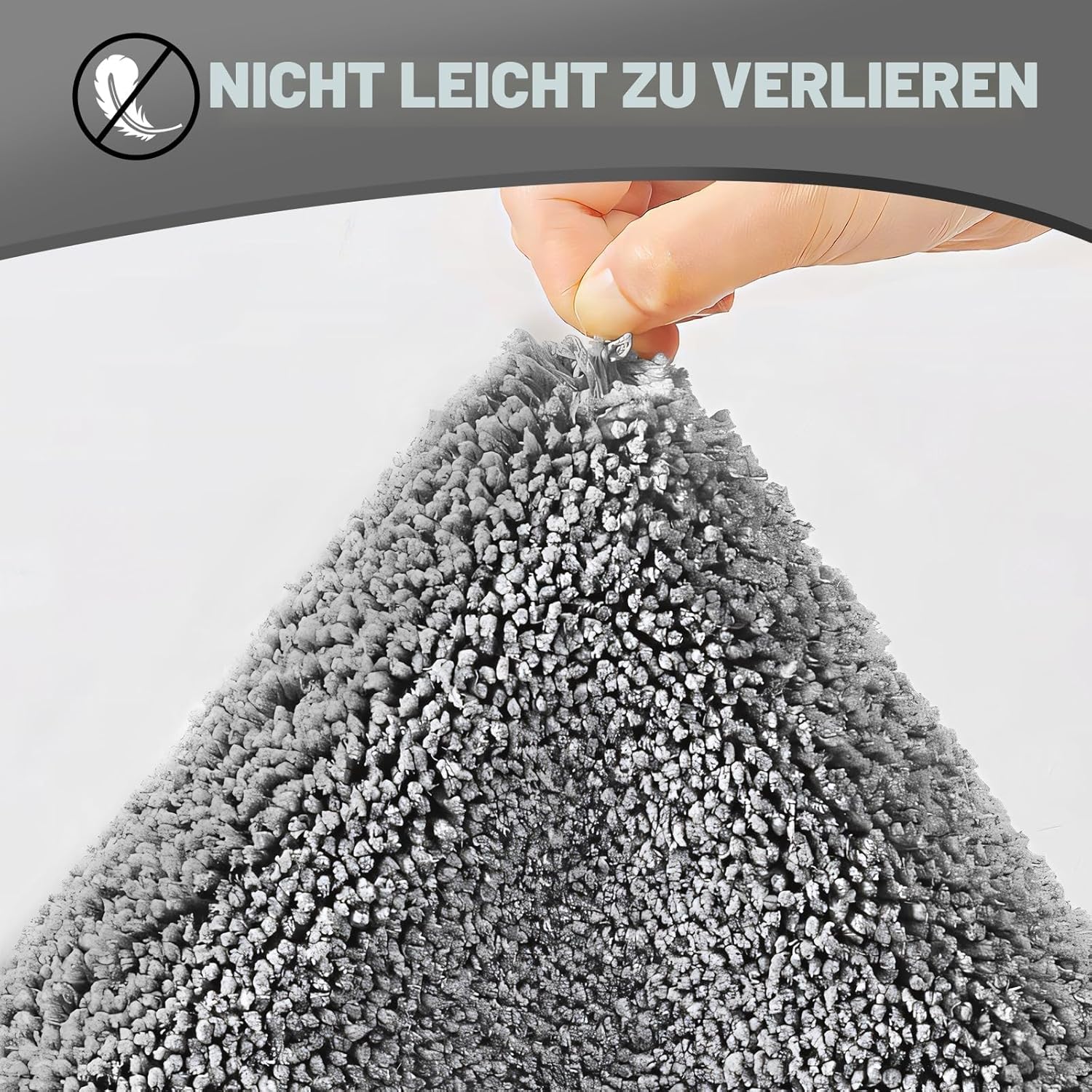 Thumbnail 6 de wyewye Mikrofaser-Badematte 60x120 cm Grau – 2 cm Dicke, super saugfähig und rutschfest