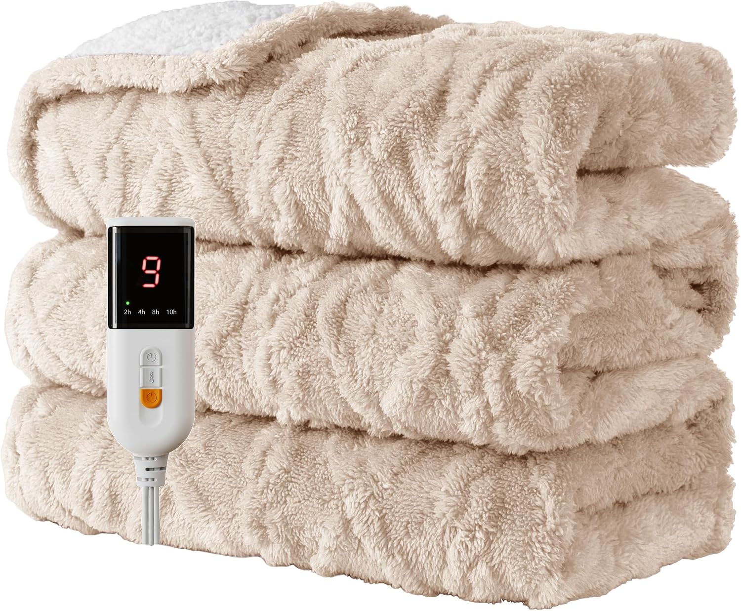Detalle de Aheadpret TW1-F130160 elektrische deken 130 x 160 cm, beige, 9 warmtestanden