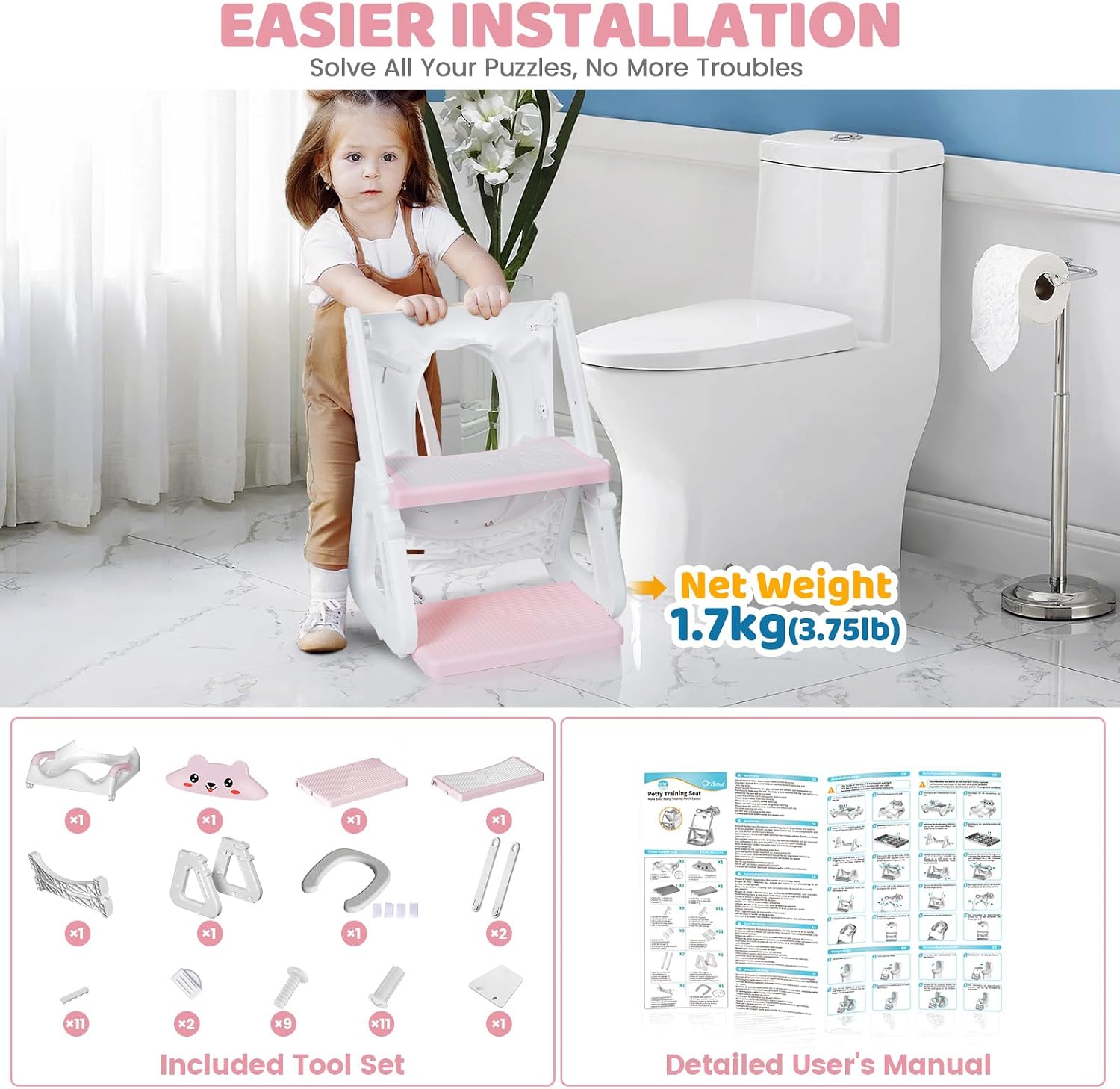 Thumbnail 5 de Orzbow Potty Training Seat Bear Pink