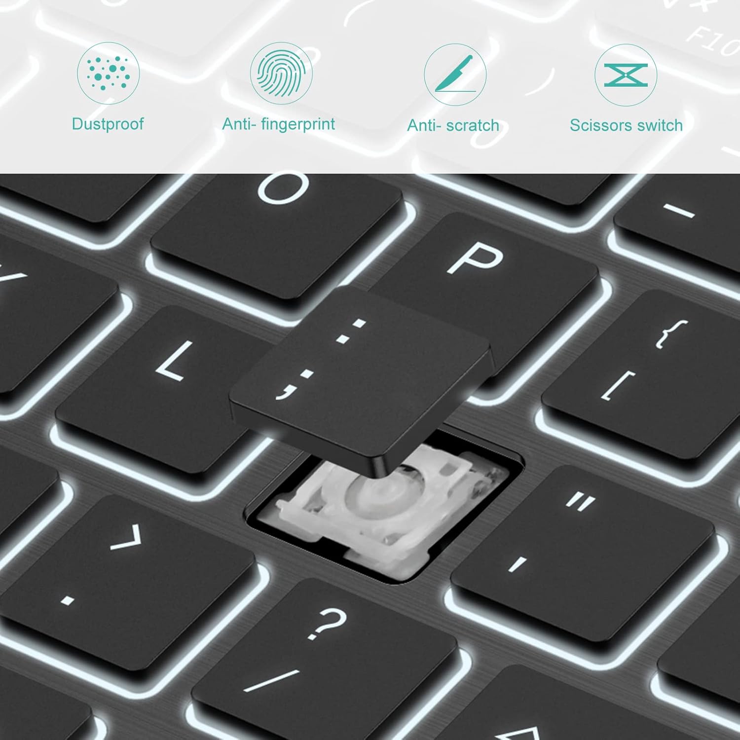 Thumbnail 6 de TECURS Bluetooth Keyboard and Mouse Combo for iPad (Rechargeable, 7-Color Backlit) – Black