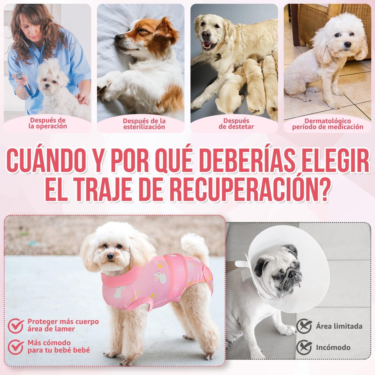 Detalle de SlowTon Traje de recuperación para perros 100% poliéster