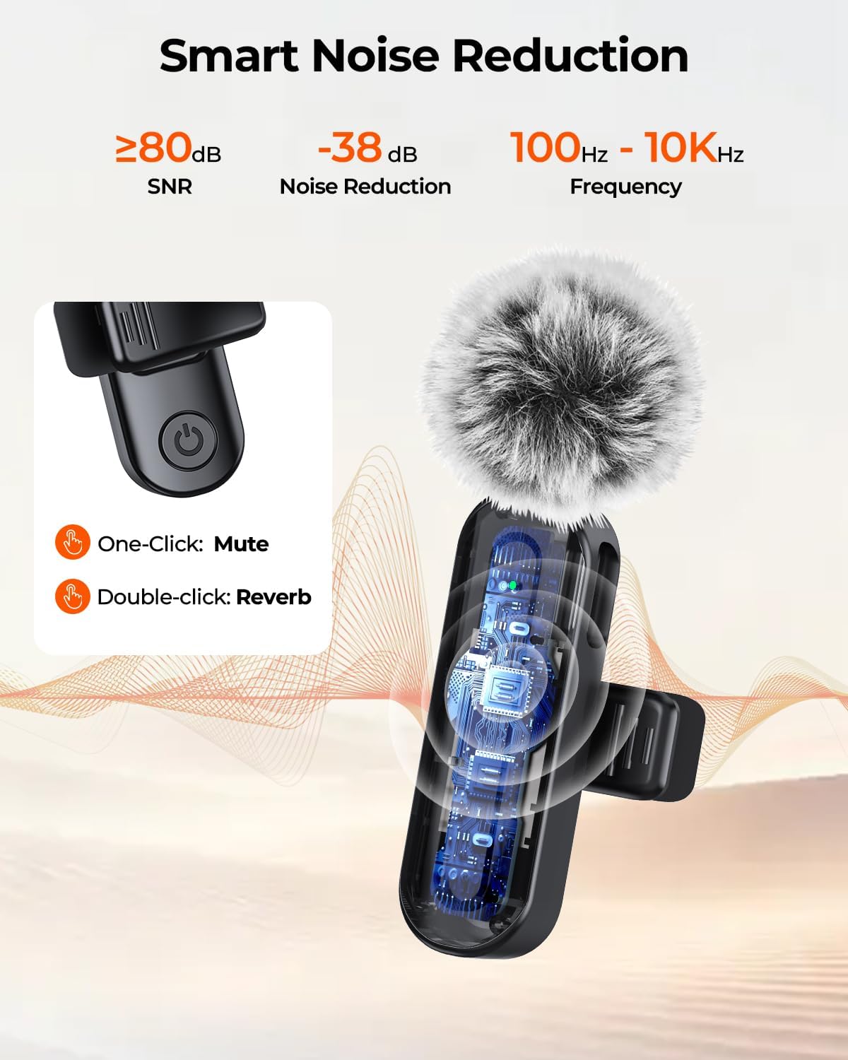 Detalle 2 de PQRQP Wireless Mini Microphone 2 Pack 🎤