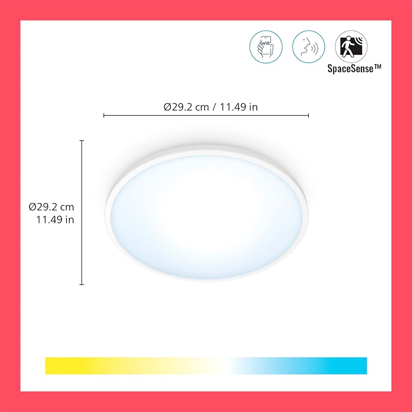 Detalle de WiZ Plafón Superslim LED 16W - Lámpara Inteligente 🌟