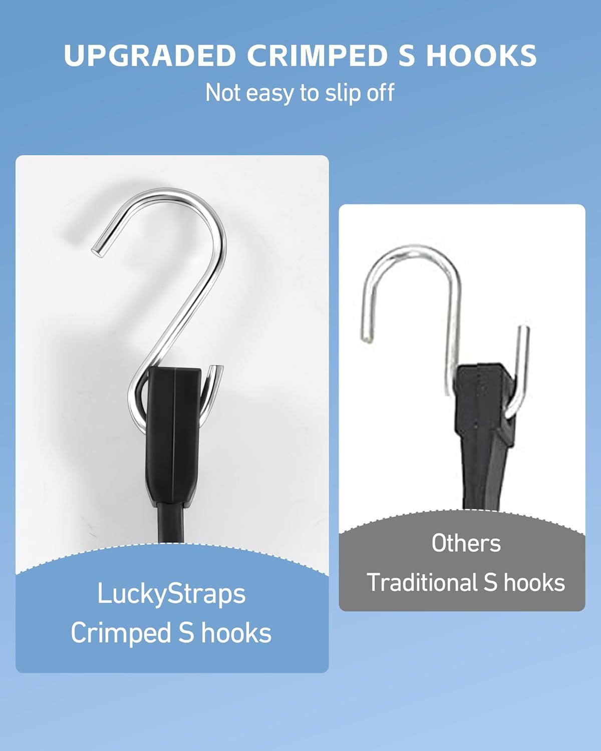 Detalle 2 de LuckyStraps 36-Inch Heavy-Duty Rubber Bungee Cords (10-Pack) with Upgraded S-Hooks