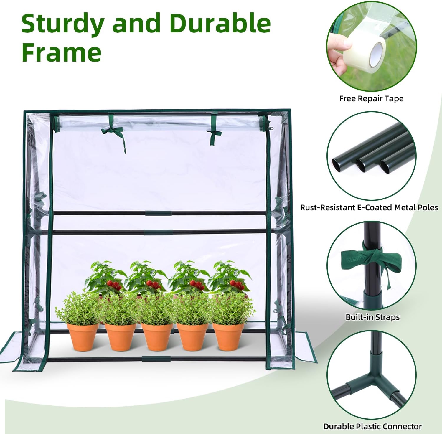Detalle de Ohuhu Mini Tabletop Greenhouse with Waterproof Pad – Portable humidity dome for small plants & seedling germination